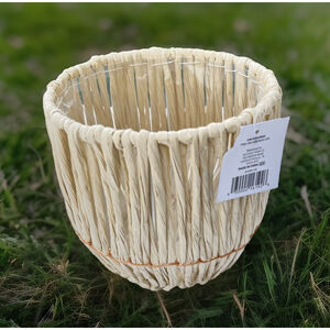 Woven Decorative Basket Planter with Plastic Liner Natural Boho Farmhouse
